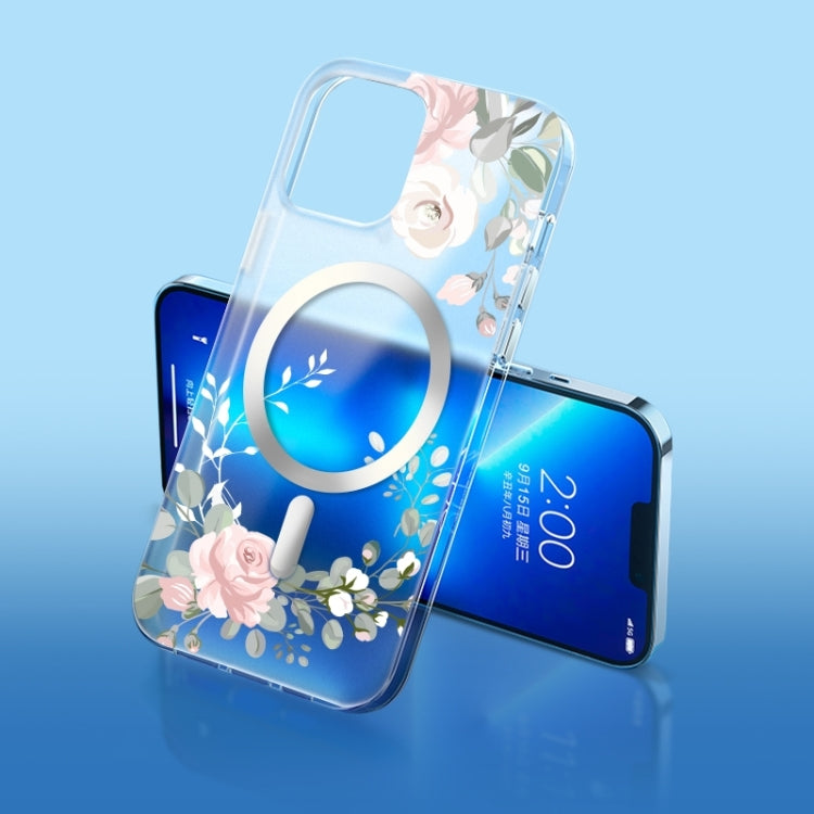 Flower Frosted MagSafe Phone Case, For iPhone 14, For iPhone 14 Plus, For iPhone 14 Pro