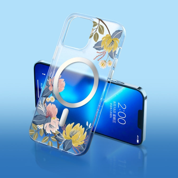Flower Frosted MagSafe Phone Case, For iPhone 14, For iPhone 14 Plus, For iPhone 14 Pro