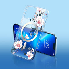 Flower Frosted MagSafe Phone Case, For iPhone 14, For iPhone 14 Plus, For iPhone 14 Pro, For iPhone 14 Pro Max