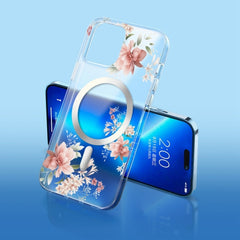 Flower Frosted MagSafe Phone Case, For iPhone 14, For iPhone 14 Plus, For iPhone 14 Pro, For iPhone 14 Pro Max