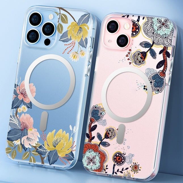 Flower Frosted MagSafe Phone Case, For iPhone 14 Pro Max