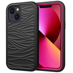 Wave Pattern 3 in 1 Silicone + PC Shockproof Phone Case, For iPhone 14, For iPhone 14 Plus, For iPhone 14 Pro, For iPhone 14 Pro Max