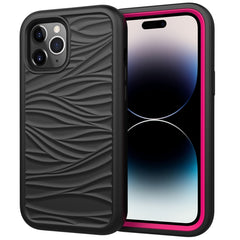 Wave Pattern 3 in 1 Silicone + PC Shockproof Phone Case, For iPhone 14, For iPhone 14 Plus, For iPhone 14 Pro, For iPhone 14 Pro Max