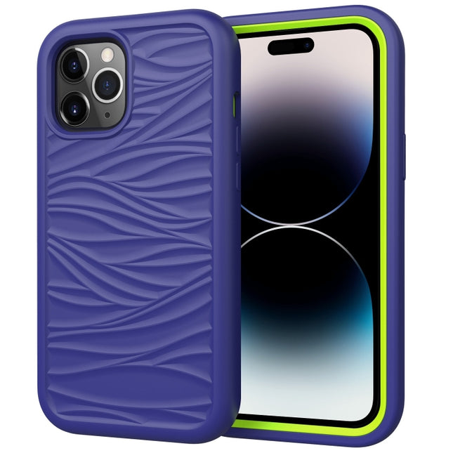 Wave Pattern 3 in 1 Silicone + PC Shockproof Phone Case, For iPhone 14 Pro Max