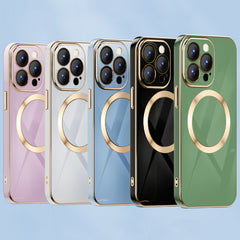 6D Gold Plated Magsafe Magnetic Phone Case, For iPhone 14, For iPhone 14 Plus, For iPhone 14 Pro, For iPhone 14 Pro Max, For iPhone 13, For iPhone 13 Pro