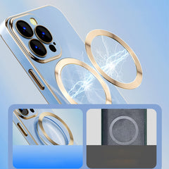 6D Gold Plated Magsafe Magnetic Phone Case, For iPhone 14, For iPhone 14 Plus, For iPhone 14 Pro, For iPhone 14 Pro Max, For iPhone 13, For iPhone 13 Pro