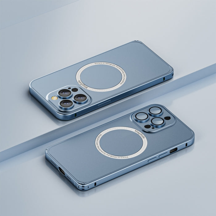 Frosted MagSafe Magnetic Phone Case with Lens Film, For iPhone 14, For iPhone 14 Pro Max