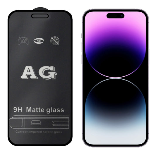 AG Matte Frosted Full Cover Tempered Glass Film, For iPhone 14 Pro (1 PC), For iPhone 14 Pro Max (1 PC)