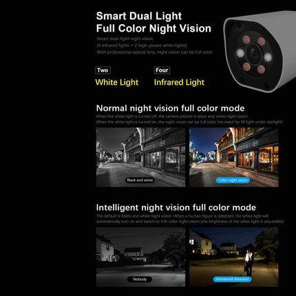 SriHome SH034 5.0MP Mini Dual 2.4 / 5G WiFi Outdoor Waterproof Video Surveillance Color Night Vision Security CCTV Cam, US Plug, UK Plug, AU Plug