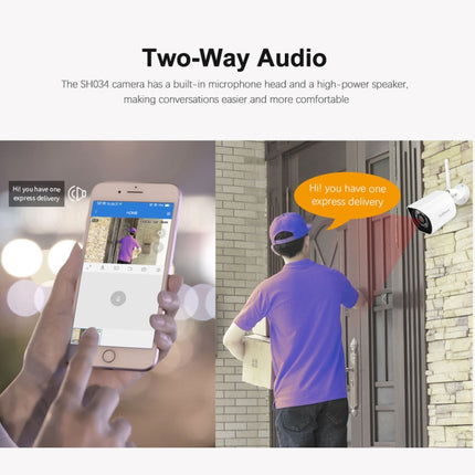 SriHome SH034 5.0MP Mini Dual 2.4 / 5G WiFi Outdoor Waterproof Video Surveillance Color Night Vision Security CCTV Cam, US Plug, UK Plug, AU Plug