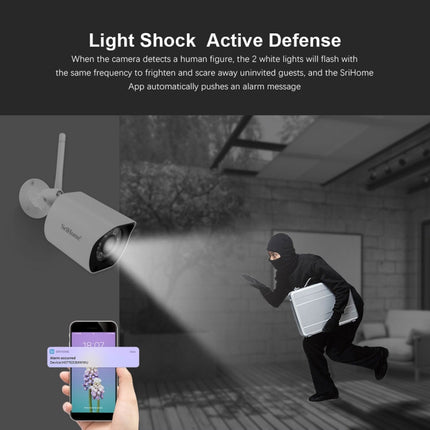 SriHome SH034 5.0MP Mini Dual 2.4 / 5G WiFi Outdoor Waterproof Video Surveillance Color Night Vision Security CCTV Cam, US Plug, UK Plug, AU Plug