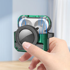 Automatic Flip Switch TPU+PC Earphone Case with AirTag, For AirPods 3
