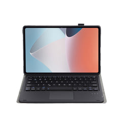 OP12-A Lambskin Texture Ultra-thin Bluetooth Keyboard Leather Case with Touchpad