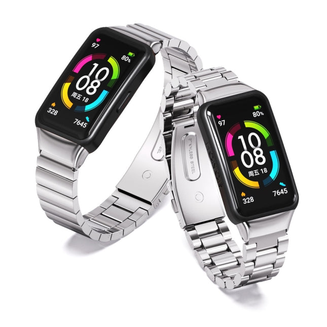 Mijobs Bamboo Stainless Steel Metal Watch Band