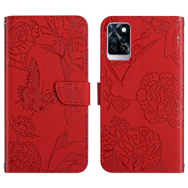 HT03 Skin Feel Butterfly Embossed Flip Leather Phone Case, For Infinix Note 10, For Infinix Note 10 Pro, For Infinix Note 11, For Infinix Note 11 Pro