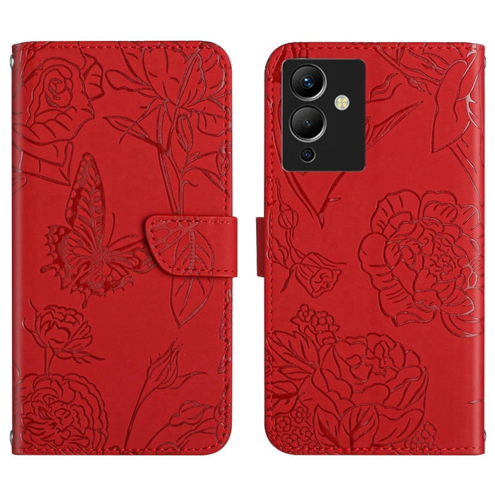 HT03 Skin Feel Butterfly Embossed Flip Leather Phone Case, For Infinix Note 12 G96, For Infinix Hot 11s NFC, For Infinix Smart 6