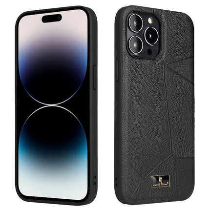 Fierre Shann Leather Texture Phone Back Cover Case, For iPhone 14, For iPhone 14 Plus, For iPhone 14 Pro, For iPhone 14 Pro Max