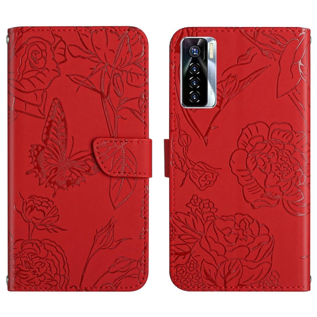 HT03 Skin Feel Butterfly Embossed Flip Leather Phone Case, For Tecno Camon 17 Pro, For Tecno Camon 17P, For Tecno Camon 18i, For Tecno Camon 18 P