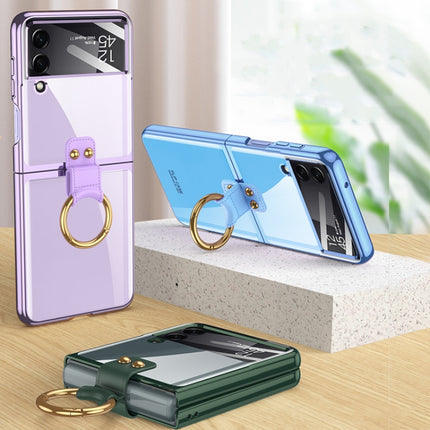 GKK Integrated Electroplating Phone Case with Ring, For Samsung Galaxy Z Flip4