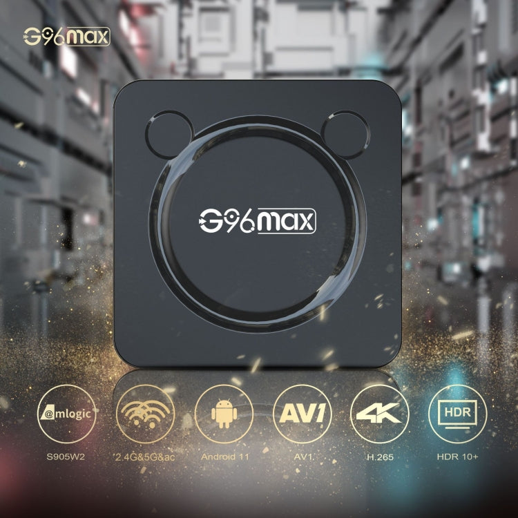 G96max Smart 4K HD Android 11.0 TV Box, Amlogic S905W2 Quad Core ARM Cortex A35, Support Dual Band WiFi, HDMI, RJ45, 2GB+16GB, 4GB+32GB, 4GB+64GB