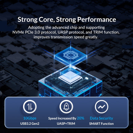 ORICO 10Gbps USB3.2 Gen2 Type-C M.2 NVMe/NGFF(SATA) Dual Protocol SSD Enclosure