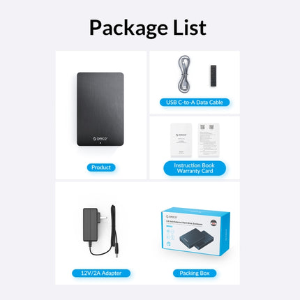 ORICO HM35C3 3.5 inch USB3.1 Gen1 Type-C Hard Drive Enclosure, EU Plug, US Plug, UK Plug, AU Plug