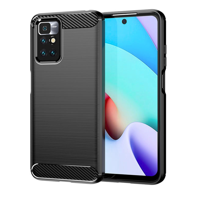 Brushed Texture Carbon Fiber TPU Case, For Xiaomi Redmi 10 Prime 2022