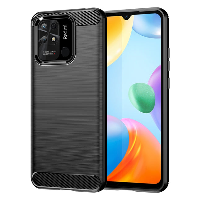 Brushed Texture Carbon Fiber TPU Case, For Xiaomi Redmi 10C