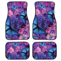 4 in 1 Butterfly Pattern Universal Printing Auto Car Floor Mats Set, HN063