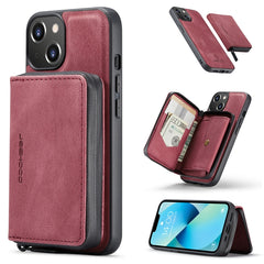 JEEHOOD Magnetic Zipper Wallet Leather Phone Case, For iPhone 14, For iPhone 14 Plus, For iPhone 14 Pro, For iPhone 14 Pro Max