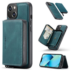 JEEHOOD Magnetic Zipper Wallet Leather Phone Case, For iPhone 14, For iPhone 14 Plus, For iPhone 14 Pro, For iPhone 14 Pro Max