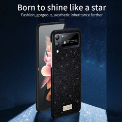 SULADA Shockproof TPU + Handmade Leather Phone Case, For Samsung Galaxy Z Flip4, For Samsung Galaxy Z Flip5