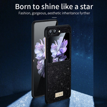 SULADA Shockproof TPU + Handmade Leather Phone Case, For Samsung Galaxy Z Flip5, For Samsung Galaxy Z Flip4