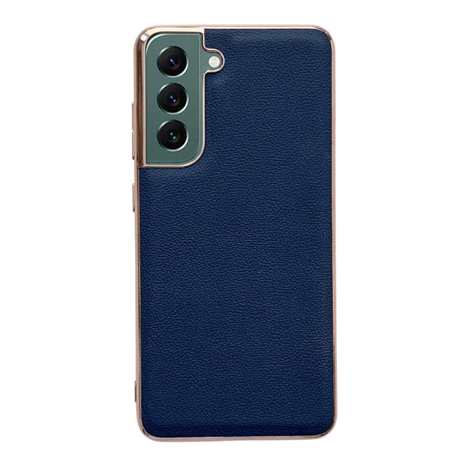 Genuine Leather Luolai Series Nano Electroplating Phone Case, For Samsung Galaxy S21 5G, For Samsung Galaxy S21 FE 5G, For Samsung Galaxy S21+ 5G, For Samsung Galaxy S22 5G, For Samsung Galaxy S22+ 5G