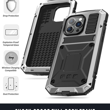 R-JUST Shockproof Waterproof Dust-proof Case with Holder, For iPhone 14 Pro, For iPhone 14 Pro Max, For iPhone 14, For iPhone 14 Plus