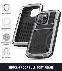 R-JUST Shockproof Waterproof Dust-proof Case with Holder, For iPhone 14 Pro, For iPhone 14 Pro Max, For iPhone 14, For iPhone 14 Plus