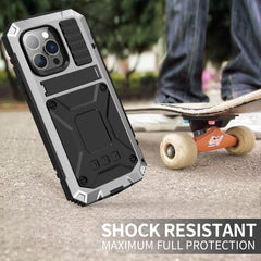 R-JUST Shockproof Waterproof Dust-proof Case with Holder, For iPhone 14 Pro, For iPhone 14 Pro Max, For iPhone 14, For iPhone 14 Plus