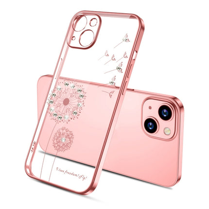 Electroplating Diamond Dandelion TPU Phone Case, For iPhone 14, For iPhone 14 Plus, For iPhone 14 Pro