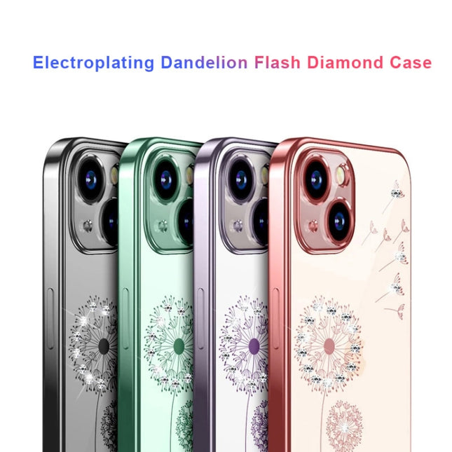 Electroplating Diamond Dandelion TPU Phone Case, For iPhone 14 Pro Max