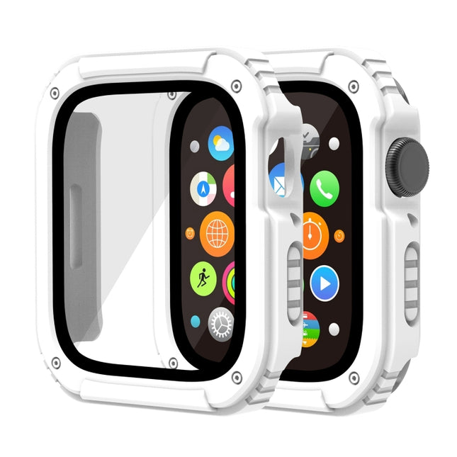 2 in 1 Screen Tempered Glass Film Protective Case, For Apple Watch Series 9 / 8 / 7 45mm, For Apple Watch Series 9 / 8 / 7 41mm, For Apple Watch Series 6 / 5 / 4 / SE 44mm, For Apple Watch Series 6 / 5 / 4 / SE 40mm