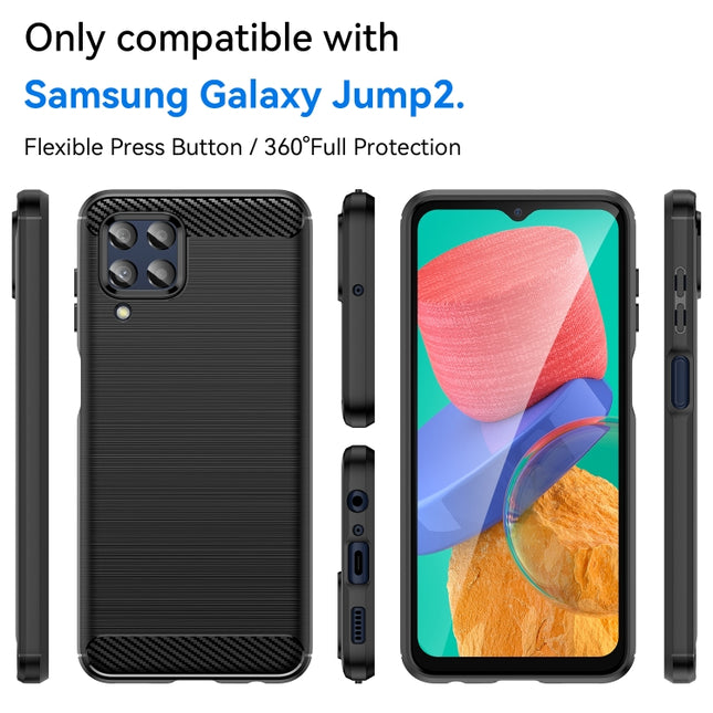 Brushed Texture Carbon Fiber TPU Phone Case, For Samsung Galaxy Jump2, For Samsung Galaxy M33