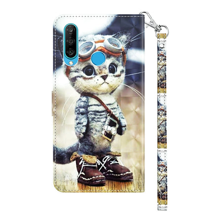 3D Painted Leather Phone Case, For Huawei P30 Lite / nova 4e, For Huawei Y6 2019 / Y6 Pro 2019, For Honor 20 Lite / 20i / 10i / 10 Lite