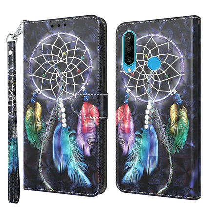 3D Painted Leather Phone Case, For Huawei P30 Lite / nova 4e, For Huawei Y6 2019 / Y6 Pro 2019, For Honor 20 Lite / 20i / 10i / 10 Lite