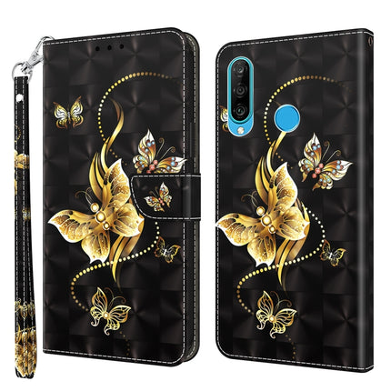 3D Painted Leather Phone Case, For Huawei P30 Lite / nova 4e, For Huawei Y6 2019 / Y6 Pro 2019, For Honor 20 Lite / 20i / 10i / 10 Lite