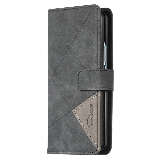 BF05 Magnetic Buckle Rhombus Texture Leather Phone Case, For Samsung Galaxy Z Fold4