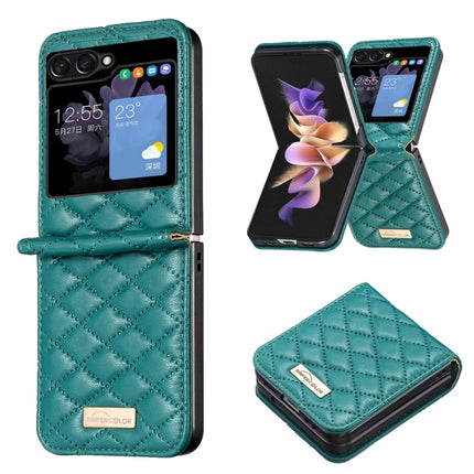 Elegant Rhombic Texture Leather Phone Case, For Samsung Galaxy Z Flip5, For Samsung Galaxy Z Flip4