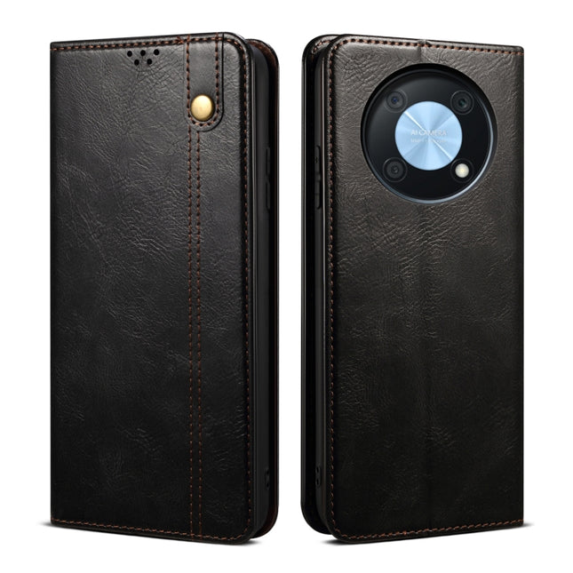 Oil Wax Crazy Horse Texture Leather Phone Case, For Huawei nova Y90 4G/Enjoy 50 Pro
