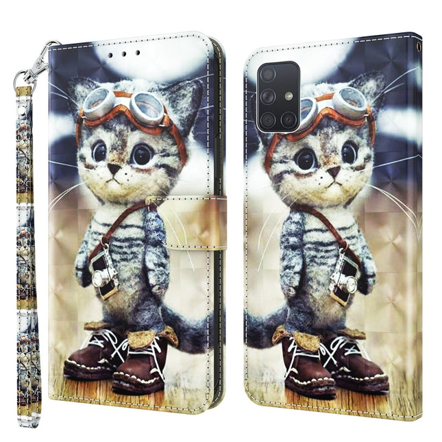 3D Painted Leather Phone Case, For Samsung Galaxy A03s 166mm, For Samsung Galaxy A10e / A20e, For Samsung Galaxy A12 5G