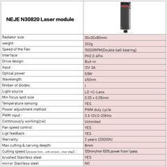 NEJE MASTER 3 Laser Engraver with N30820 Laser Module, MASTER 3 with N30820 (EU Plug), MASTER 3 with N30820 (US Plug)