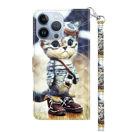 3D Painted Leather Phone Case, For iPhone 14 Pro Max, For iPhone 13 mini, For iPhone 13